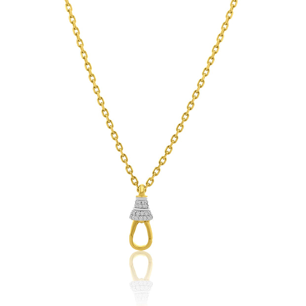 14k yellow gold chain with diamond push lock