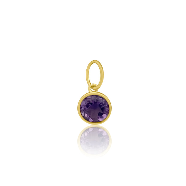 14k yellow gold bezel set Amethyst pendant