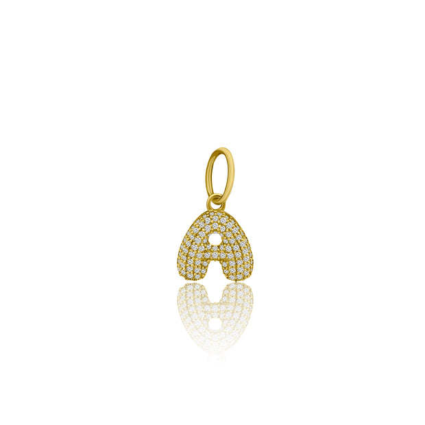 14k yellow gold bubble "A" diamond pendant