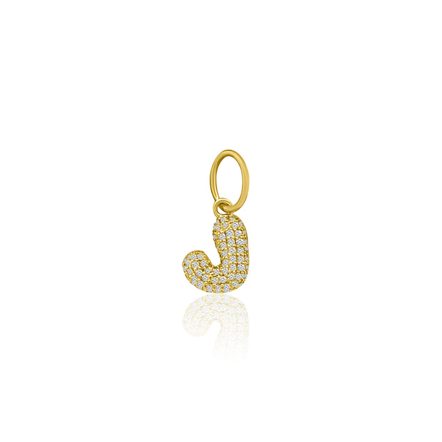 14k yellow gold "J" diamond pendant