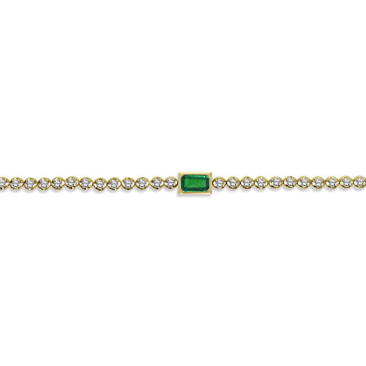 Emerald Center Diamond Bracelet