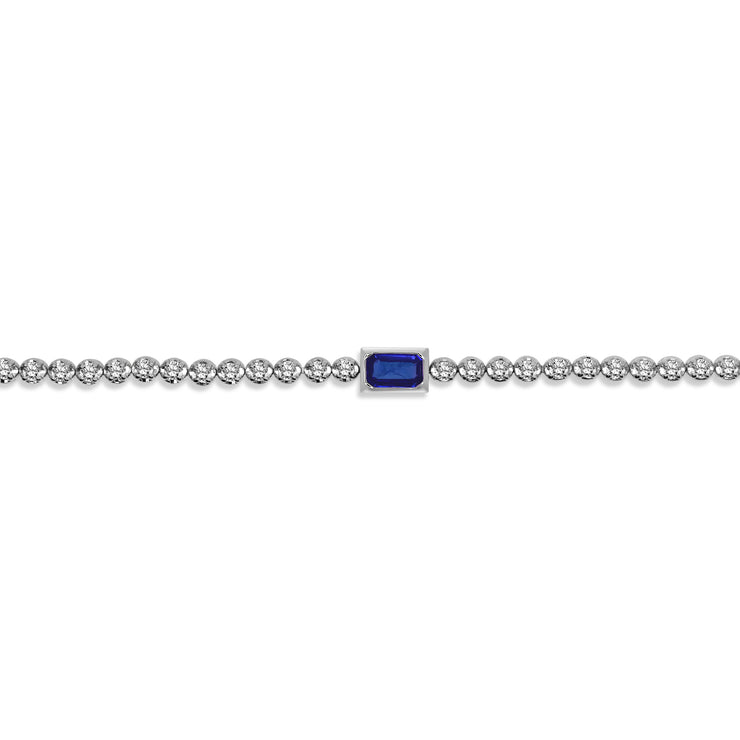 Sapphire Center Diamond Bracelet