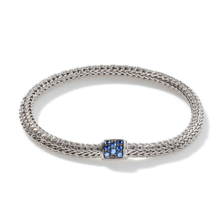 John Hardy Icon bracelet with a blue sapphire clasp