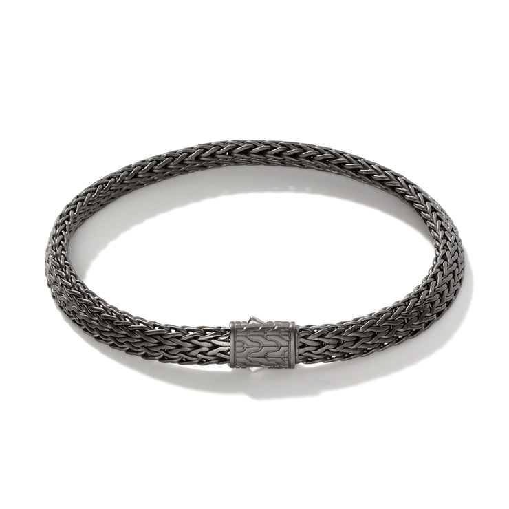 John Hardy 6.5mm Icon 8" black rhodium bracelet