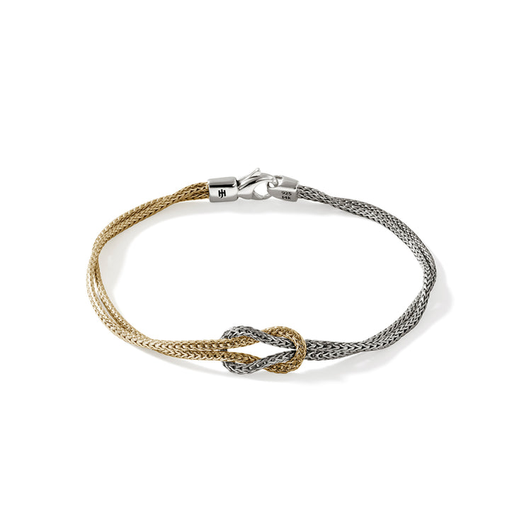 John Hardy sterling silver 14k yellow gold love knot bracelet