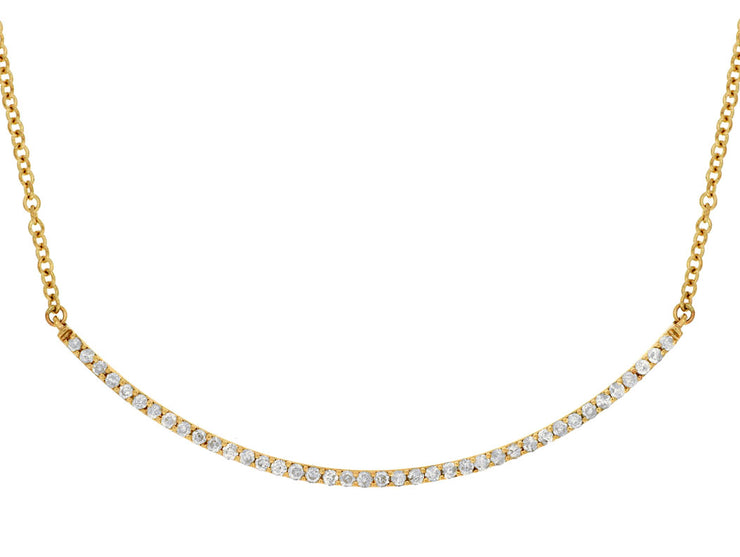 Curved Diamond Line Necklace