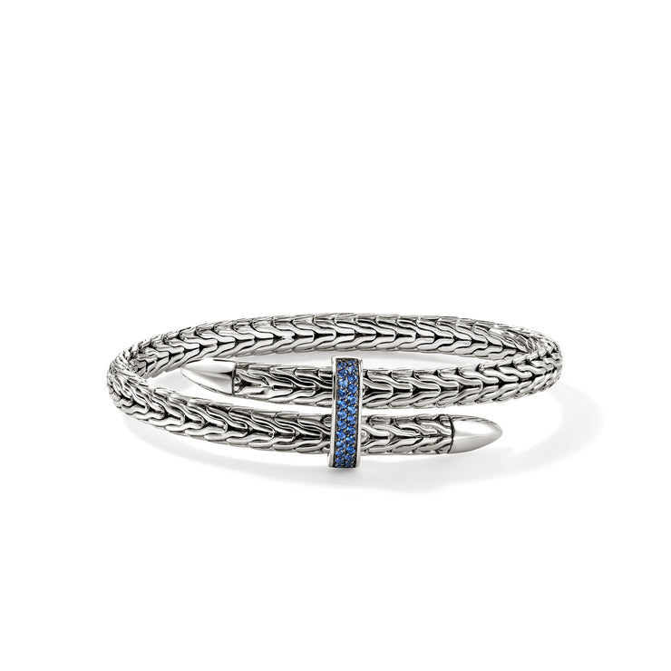 John Hardy Spear collection flex bypass with blue sapphires bracelet