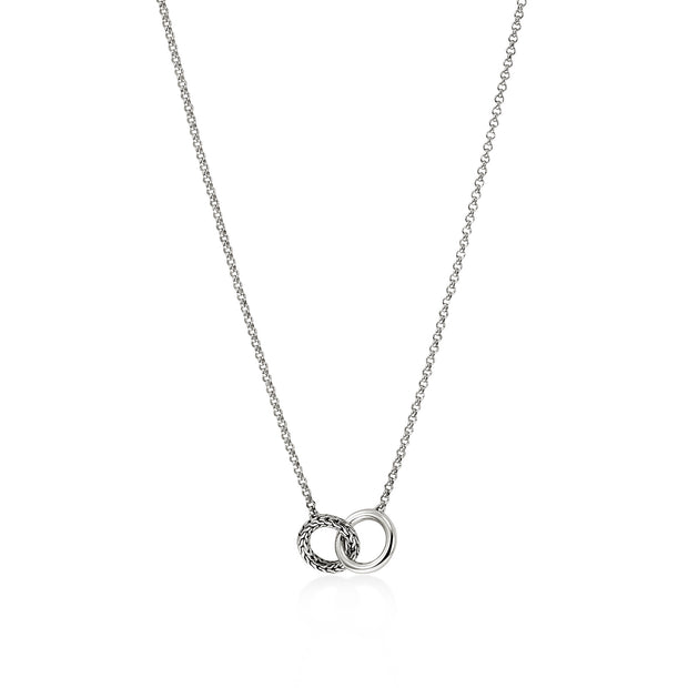 John Hardy essential collection double ring necklace