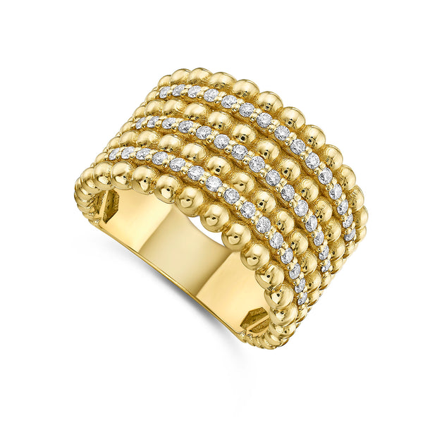 Gold Bead Diamond Band