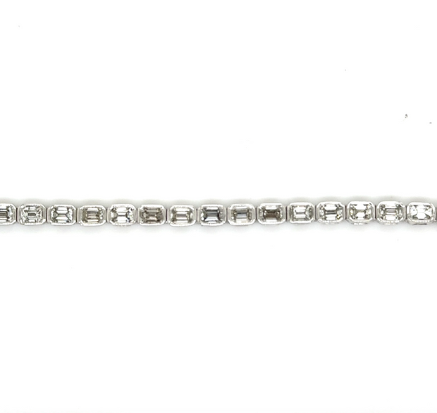 Bezel Set Emerald Cut Diamond Bracelet