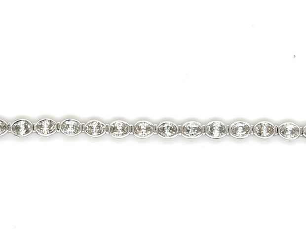 Bezel Set Oval Diamond Bracelet