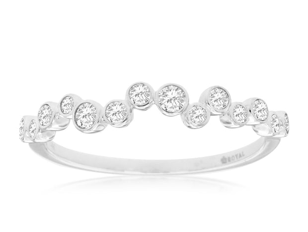 Bezel Set Zig-Zag Diamond Band