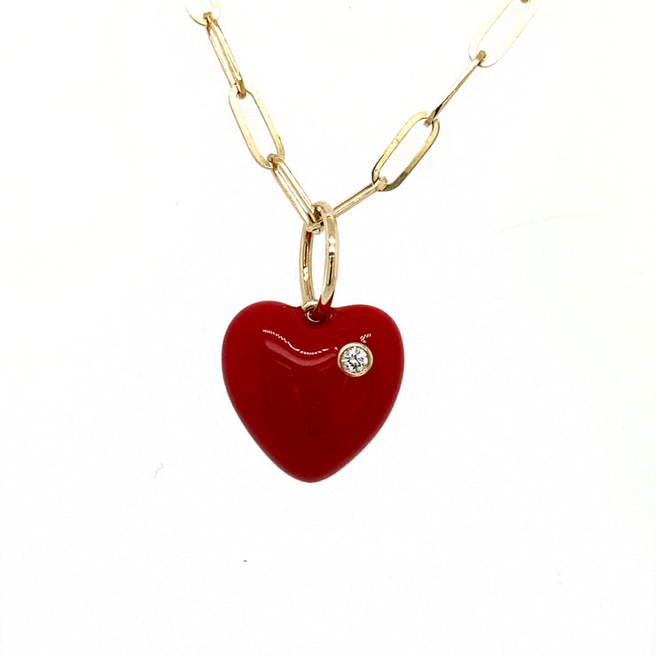 Repurposed LV Enamel Red Heart Bag Charm