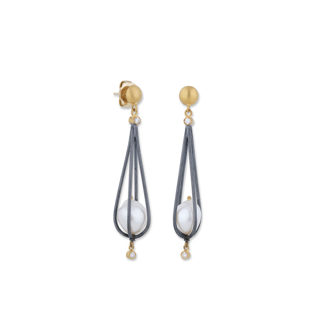 Lika Behar Pearl Cage Earrings